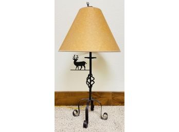 Metal Base Deer Themed Table Lamp