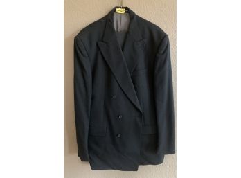 Mens Oliver Solid Black Mens Suit Jacket 100 Wool Size 46 Long