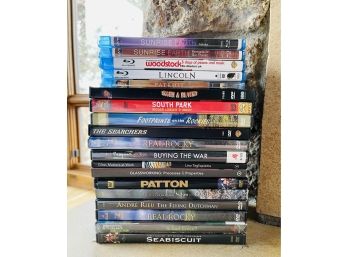 Lot Of DVDs  And Blu Ray Discs Including Southpark, Sunrise Earth And More