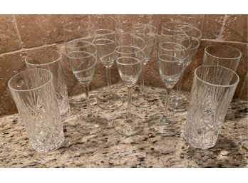 Six Flute Glasses And Four Etched