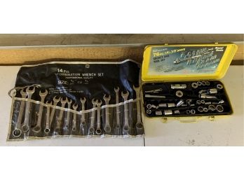 14 Piece Wrench Set And Incomplete Set Of Sockets