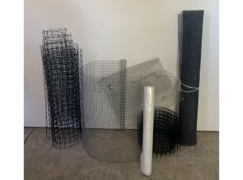 Assortment Of Wire, Including, Chicken Wire Screen, Plastic Roll And More