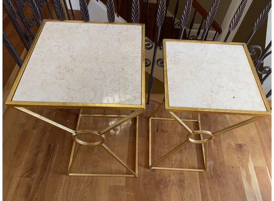 Pair Of Marble Top Nesting Tables