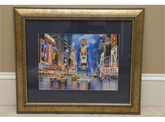Times Square NYC Framed Street Art, Signed