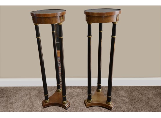 Pair Of Contemporary Lamp/Plant Stands