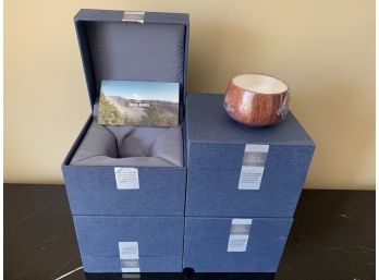 Set Of 4 Rosewood & Silver Lined Tea/Sake Cups (MSRP $79/each)