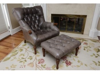 Stickley Leather Chair With Ottoman