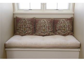 Custom Upholstered Cushion With Decorative Pillows