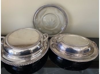 Lidded Silver Entree Serving Dishes