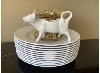 Lot Of Home Decor, Including French Cow Creamer