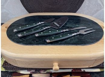 Lot Of Cheese Board With Utensils & Placemats