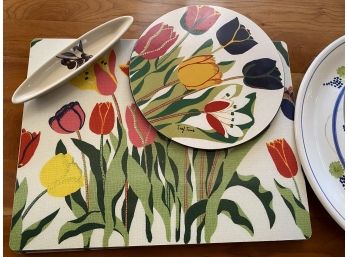 Set Of Kitchenware Including Josef Frank Tulip Placemats