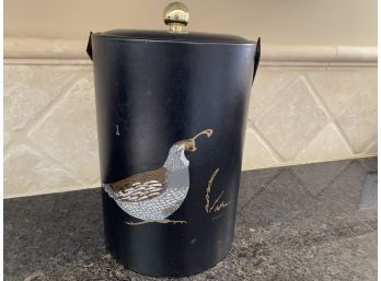 Handsome Couroc Ice Bucket With Quail Detail