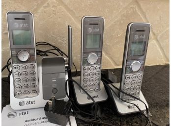 Set Of 3 AT&T Cordless Phones