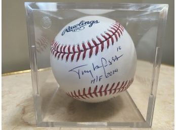 Autographed Tony La Russa 2014 Baseball In Display Case