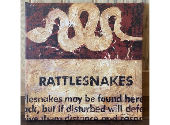 Rattlesnake On Canvas With Quote.