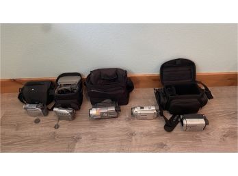 Lot Of 5 Camcorders With Bags