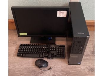 Dell Computer Tower With Monitor, Keyboard, And Mouse