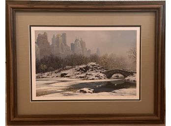 Central Park In Winter Print With Frame