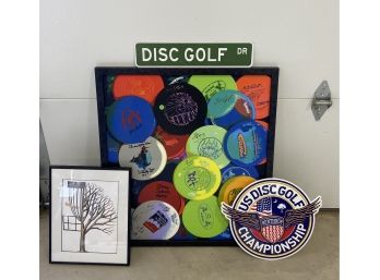 Lot Of 4 Disc Golf Artwork With Pictures And Metal Signs