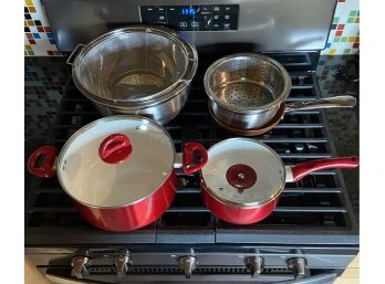 Lot Of Assorted Pots And Pans With Strainer