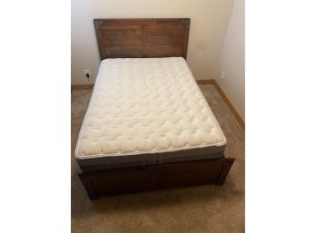 Full Sized Bed Set With  Smartsurface Mattress And Wooden Headboard