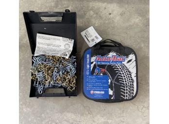 Auto-trace Self Tightening Tire Chains And V-Bar Chains In Original Box