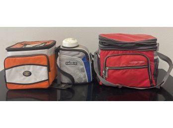 Lot Of 2 Medium Sized Cooler Bags With Water Canister