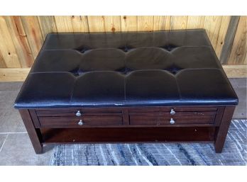 Ottoman Coffee Table With 2 Drawers And Extendable Trays