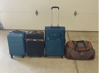 Lot Of 3 Suitcases And 1 Duffel Bag