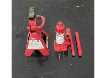 2-Ton Hydraulic Bottle Jack And 2-Ton Jack Stand In Excellent Condition