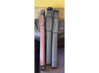 Lot Of 3 Pool Cue Travel Cases In Great Shape.
