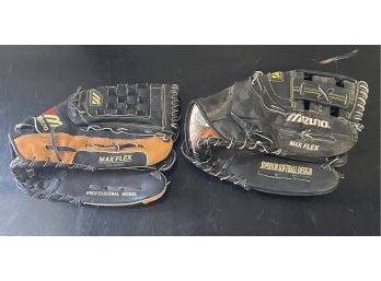 2 Pairs Of Mizuno Brand 13' Softball Gloves