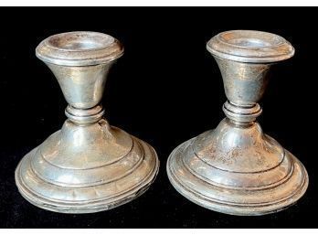 Two Sterling Weighted And Reinforced Vintage Rank M Whitin & Co. Candle Sticks