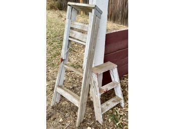 (2) Vintage Farmhouse Ladders
