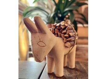 Adorable Hand Carved Donkey By Gloria Lopez Cordova New Mexico