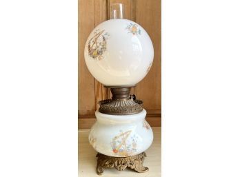 Charming Porcelain Globe  Lamp (Electric, Oil Lamp Style)