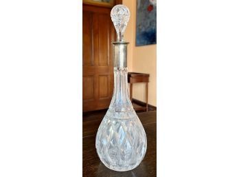 Cut Glass German Decanter Marked TM800, Moon,Crown 1