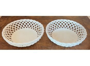 2 Ceramic Bread Baskets