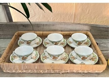 Set Of Six Cups And Saucers, Edwin M Knowles China