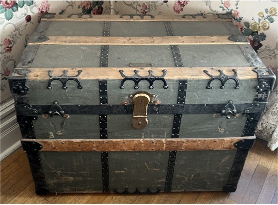 Antique A. E. Meek & Co. Trunk With Interior Trays