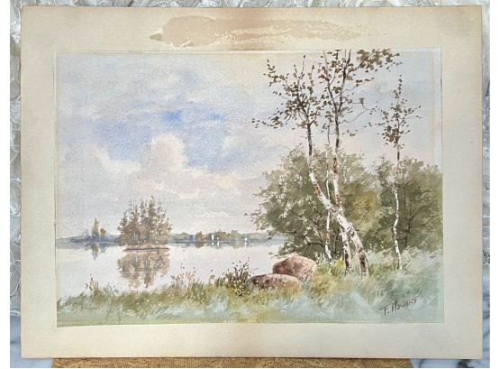 !9th Cent. Watercolor Landscape Painting By Frank Howard England 1805-1866