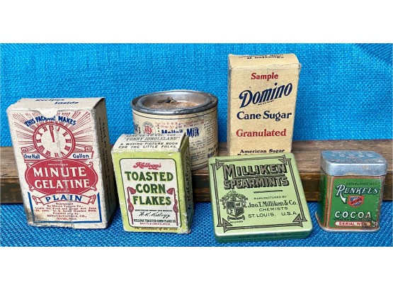 Assorted Antique Mini Sample Food Product Boxes