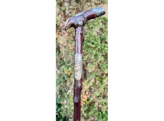 Antique Cane With Sterling Accents