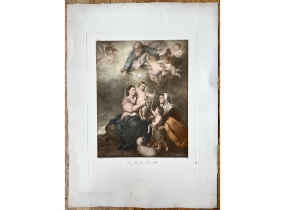 Antique Reproduction Engraving Of The Holy Family