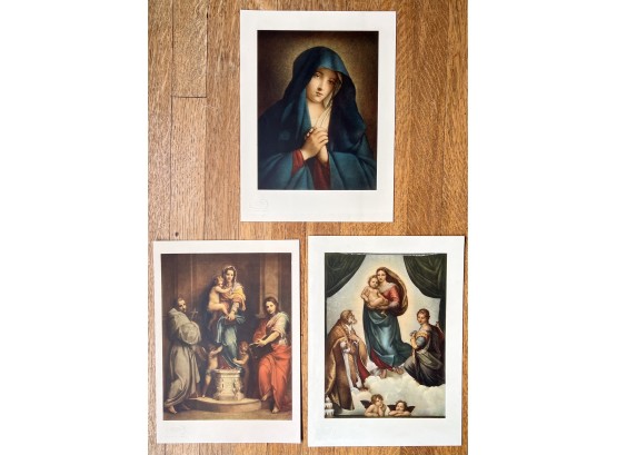 3 Antique Reproduction Religious Art Prints