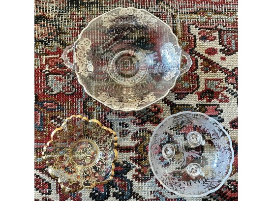 3 Antique Berry Serving Dishes