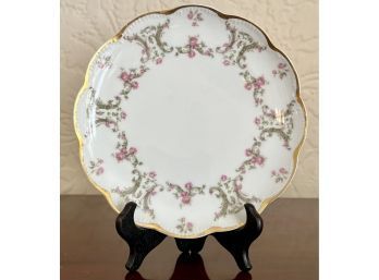 12 7.5' & 11 6' Antique Limoges Plates With Pink Roses