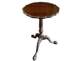 Antique Rosewood Piecrust Top Table With Pedestal Base