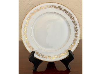 12 Antique Limoges 6' Plates White With Gold Leaves